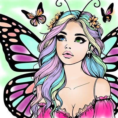 butterfly fairy realistic girl