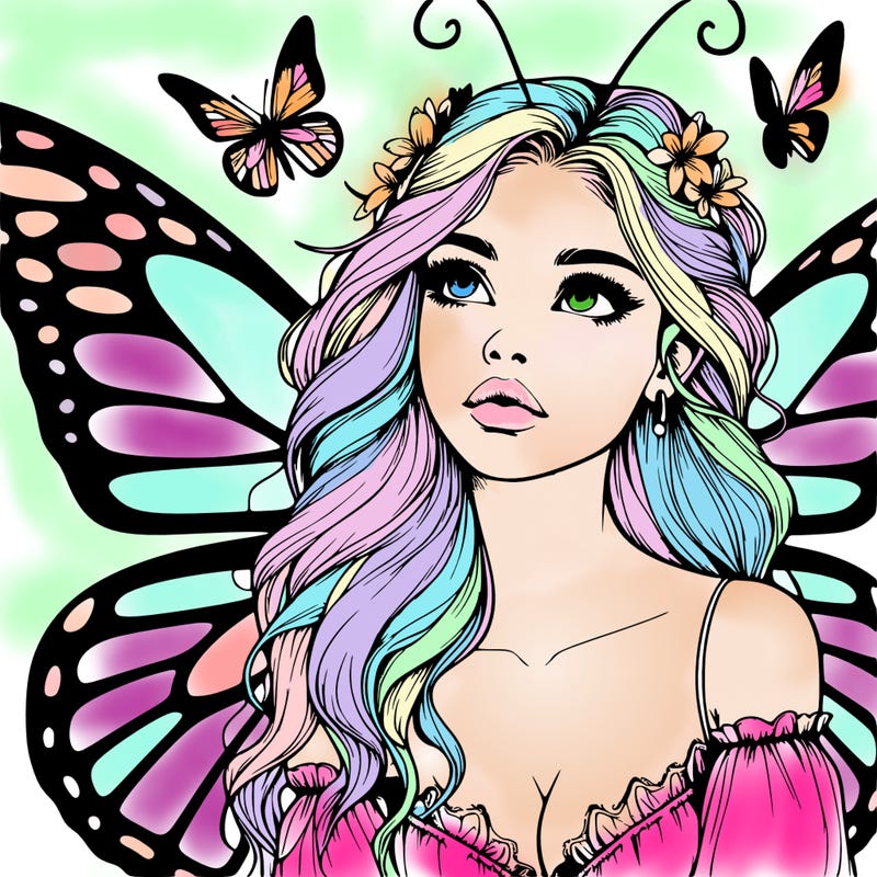 butterfly fairy realistic girl