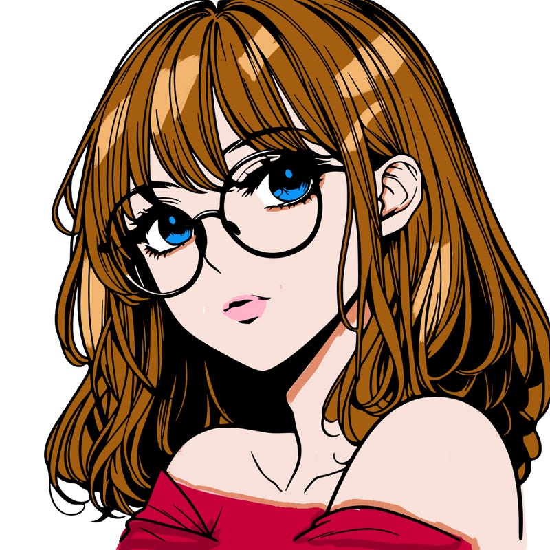 manga woman character with glasses and nice lips