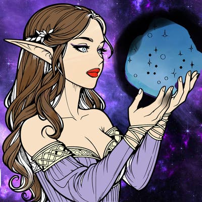 realistic elf girl doing magic