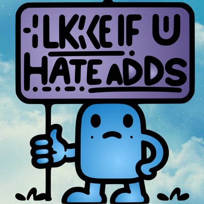 sign that says like if u hate adds