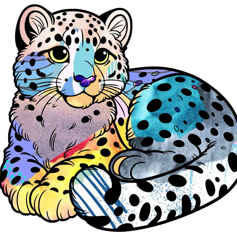 snow leopard out line