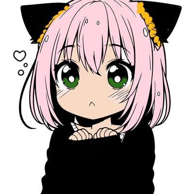 shy anime catgirl