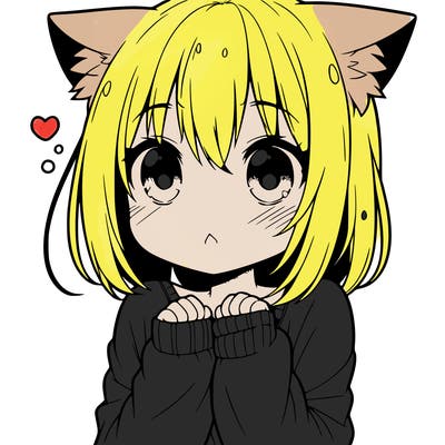 shy anime catgirl