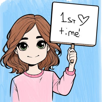 realistic girl holding up a sign