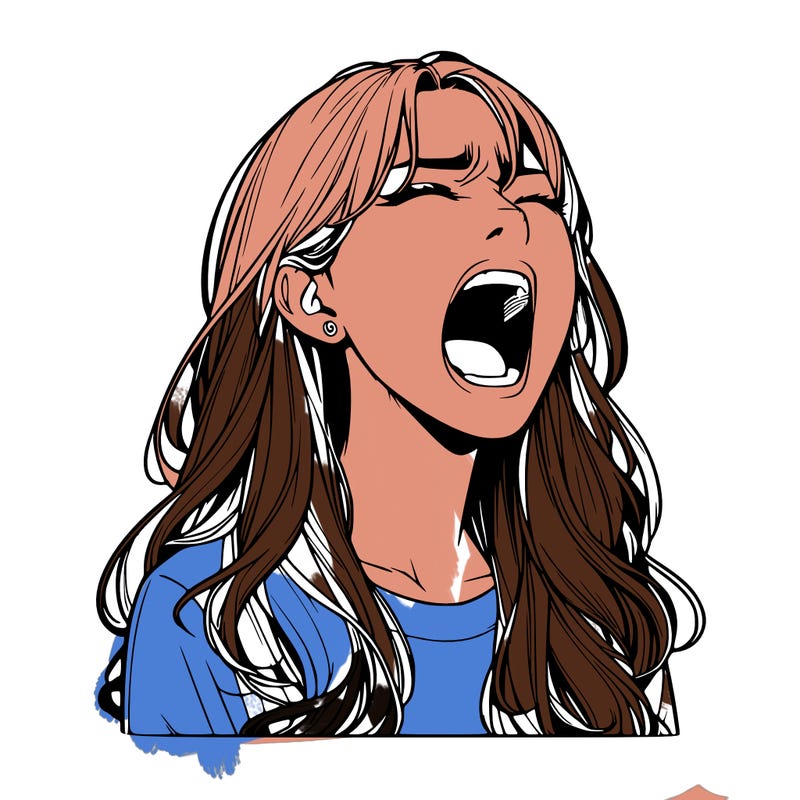 screaming realistic, girl