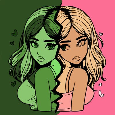 realistic girl split