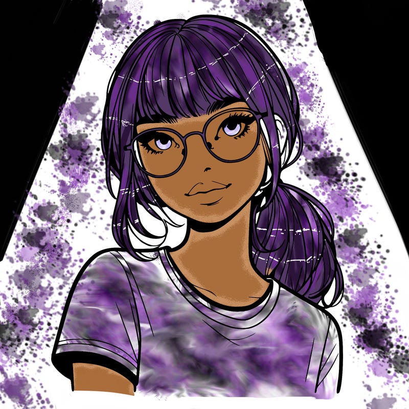 realistic girl with freckles and clear glasses