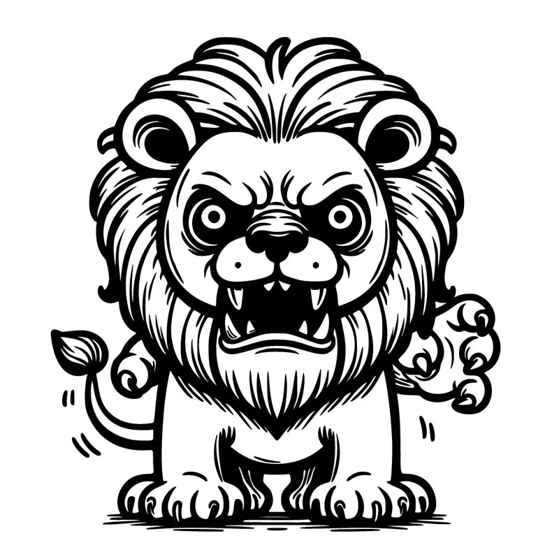 scary lion