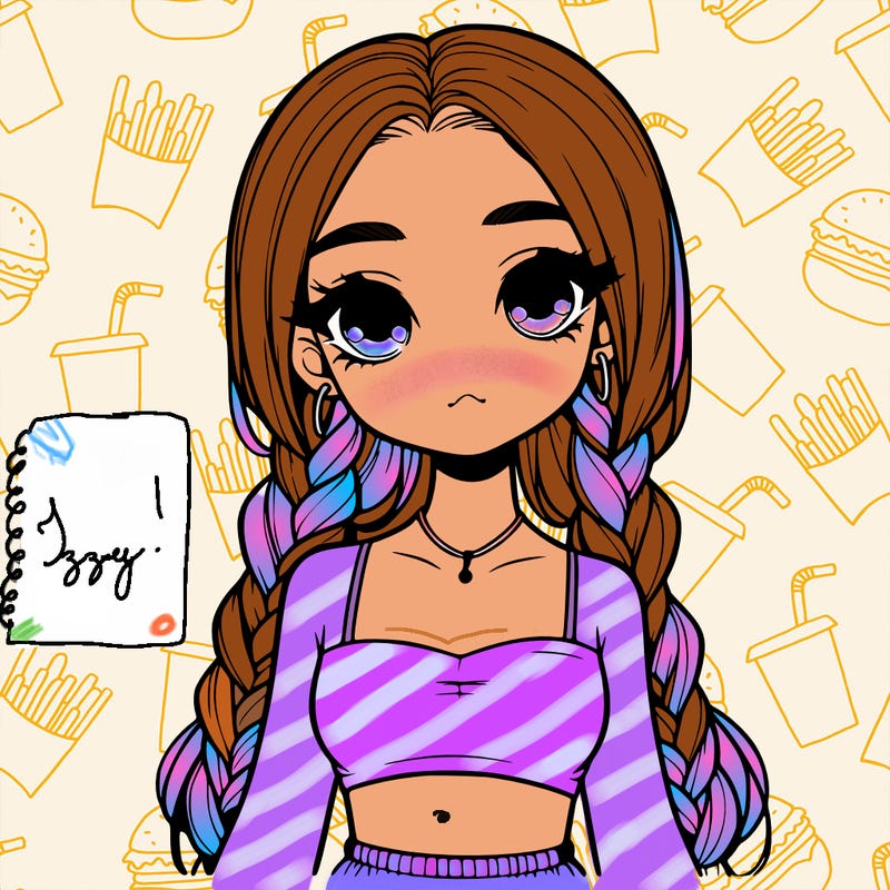 realistic girl in a crop top with braided hair
