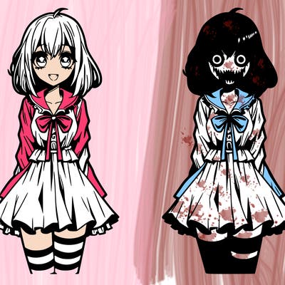 scary anime girl