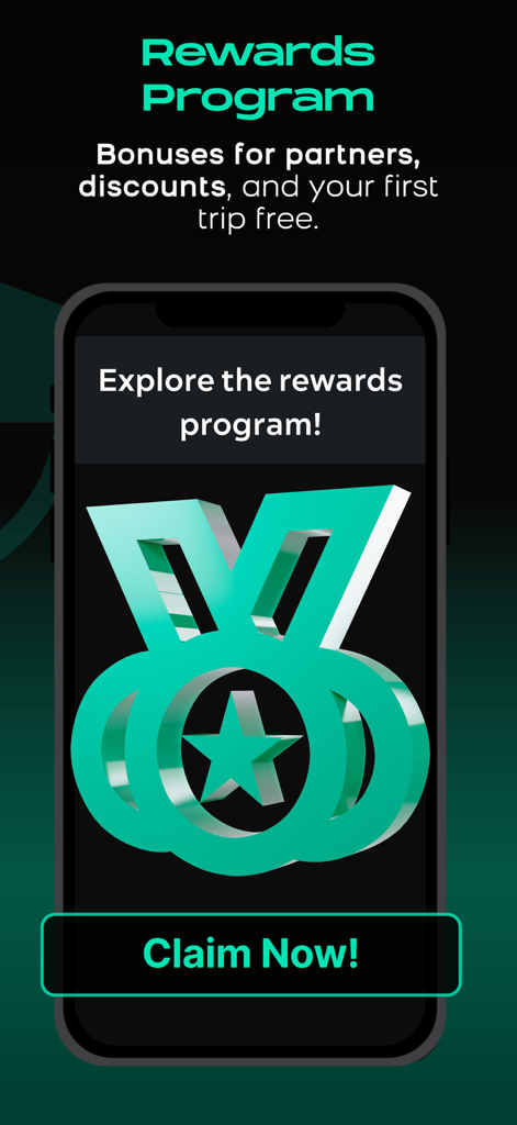 Comfy - Pantalla del programa de recompensas de la app Comfy que muestra bonos para socios y descuentos con un botón de reclamar ahora