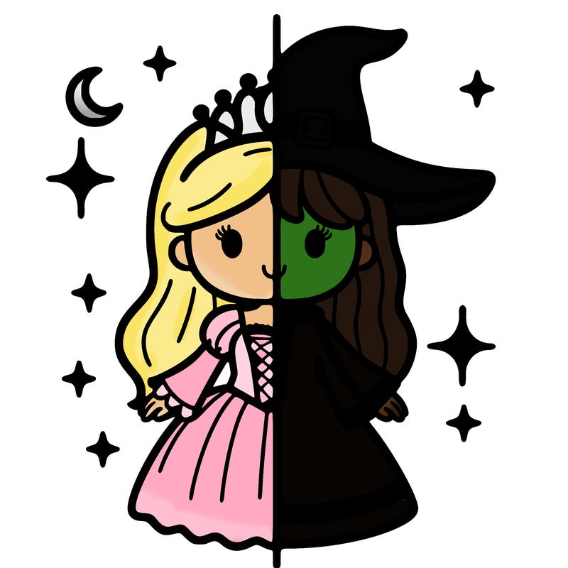 split princess and witch