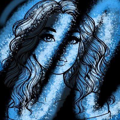 realistic girl with wavy hair and lips