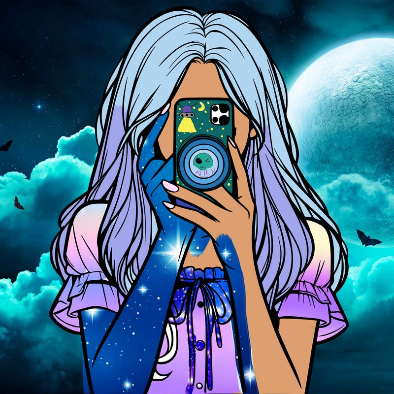 a realistic girl holding her phone taking pictures