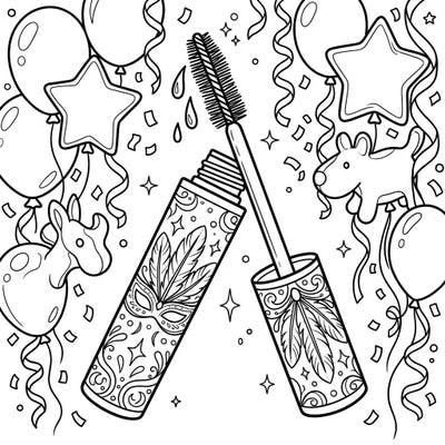 Get ready for a party with this delightful Mascara Carnival coloring page! It combines the glamour of mascara with the joyous energy of a festive celebration, perfect for a relaxing and creative escape.