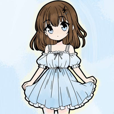 anime girl with dress