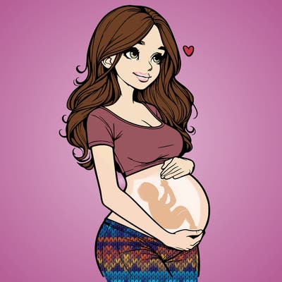 realistic pregnant girl