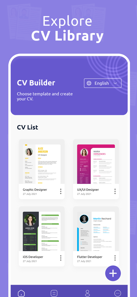 CV Maker: Resume Builder App - Eine Bibliothek professioneller Lebenslaufvorlagen für verschiedene Stellen