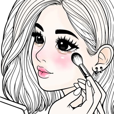 a realistic girl doing her makeup