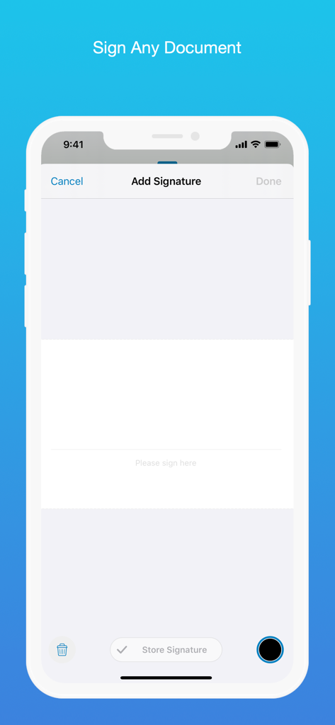 PDF Viewer by Nutrient - Digital signature interface in the PDF Viewer app on an iPhone