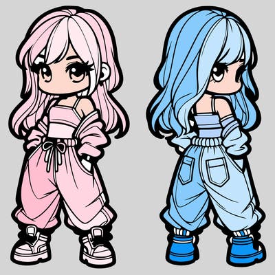 girl in crop top and baggy pants