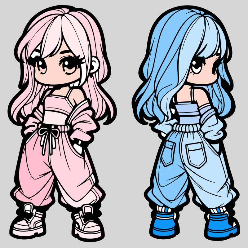 girl in crop top and baggy pants