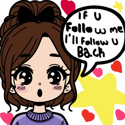 a girl with a word bubble by her mouth