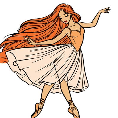 a beautiful woman with long hair dancing ballet