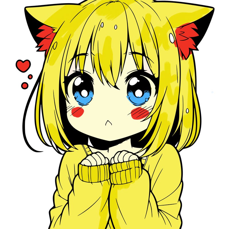 shy anime catgirl