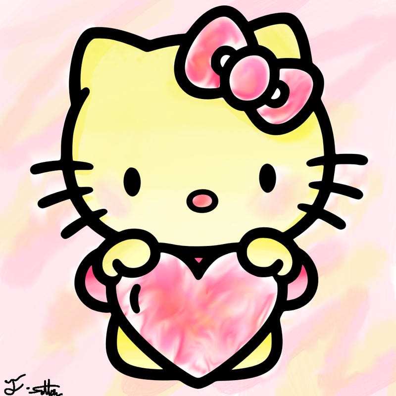 hello kitty with a big heart