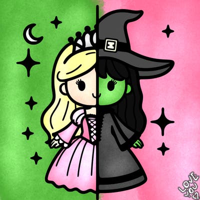 split princess and witch