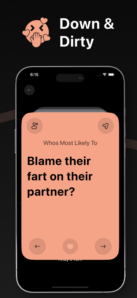 Whos Most Likely To Exposed party game prompt card for Down and Dirty category