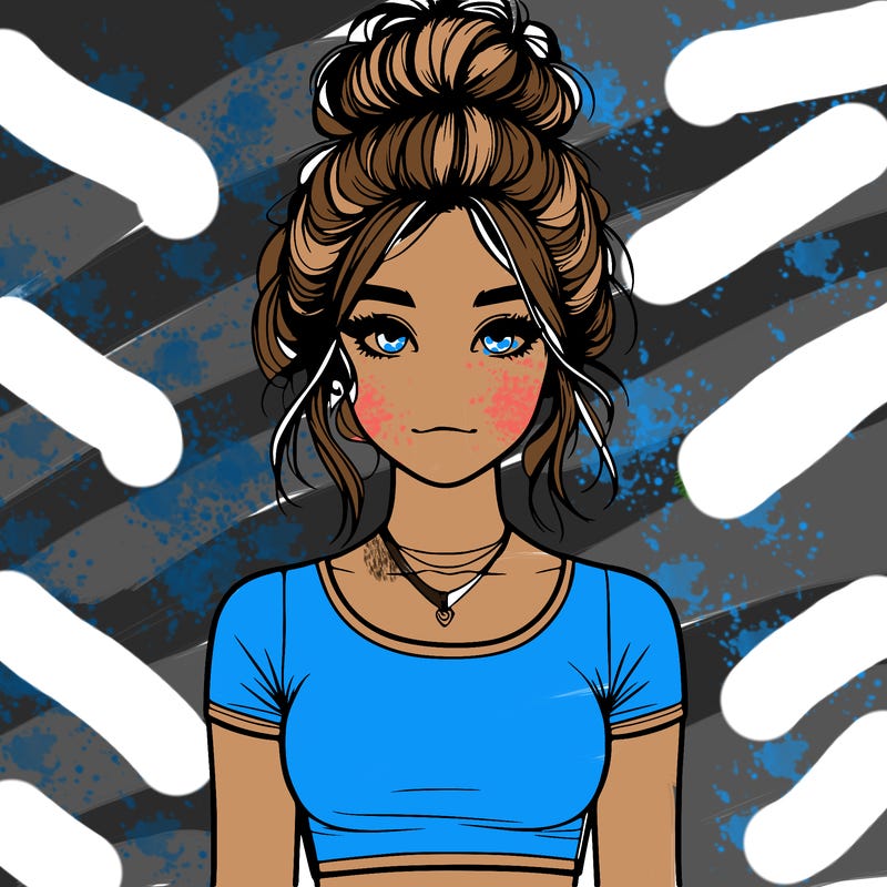 realistic girl with messy bun and croptop