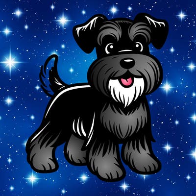 black and white miniature schnauzer