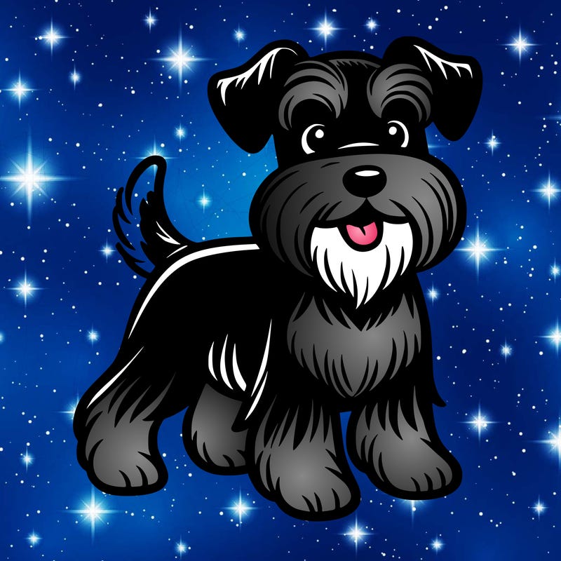 black and white miniature schnauzer