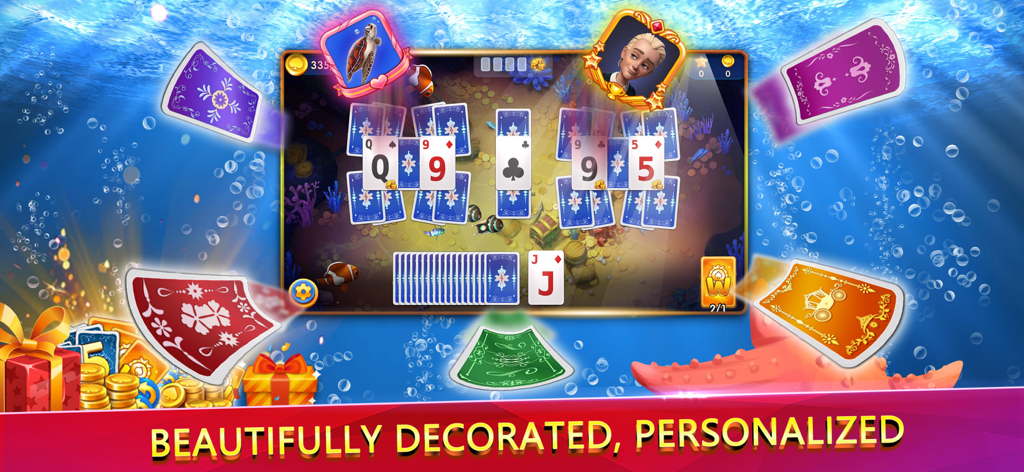 Solitaire UnderSea Tripeaks - Solitaire UnderSea Tripeaks gameplay featuring card puzzles and beautiful undersea decorations