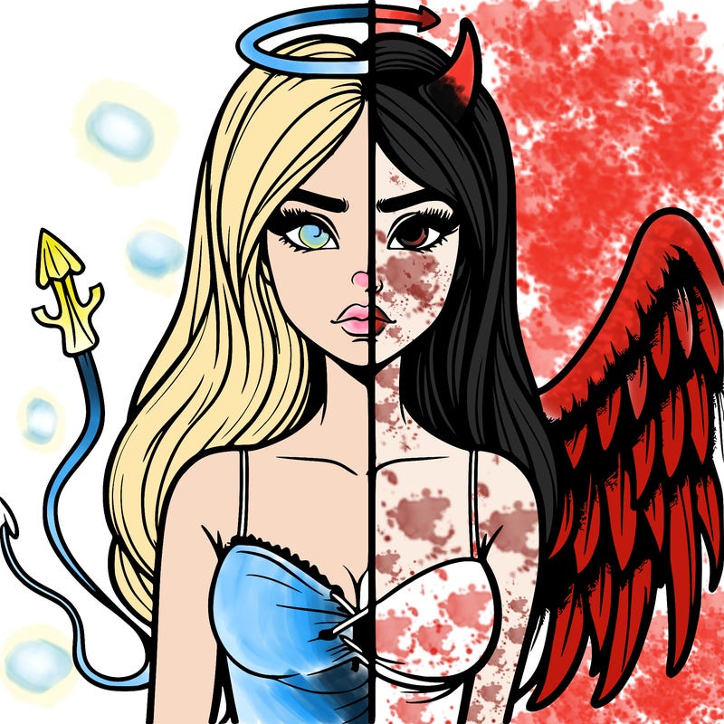 devil vs angel realistic girl
