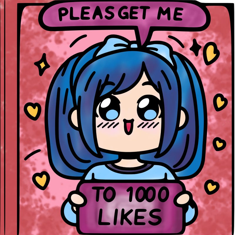 a girl saying please get me to 100 likes