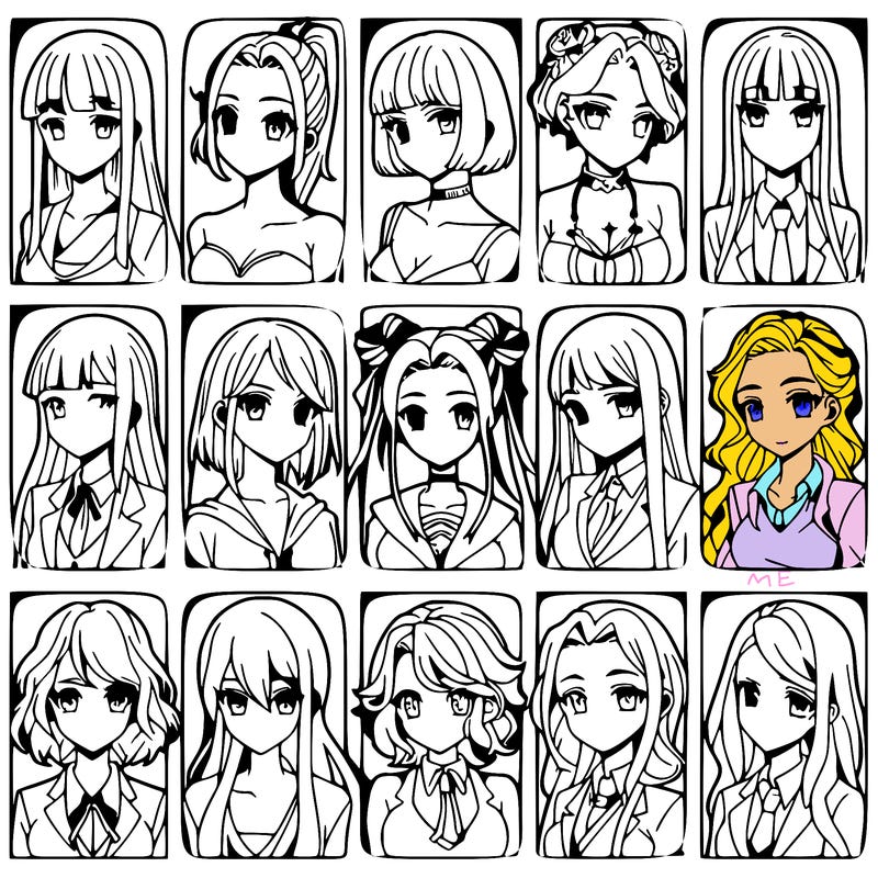 girls that look diffrent anime