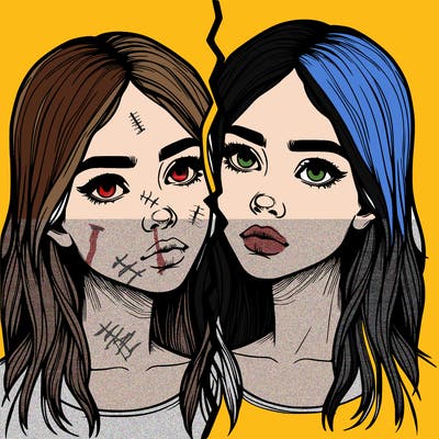 realistic girl split