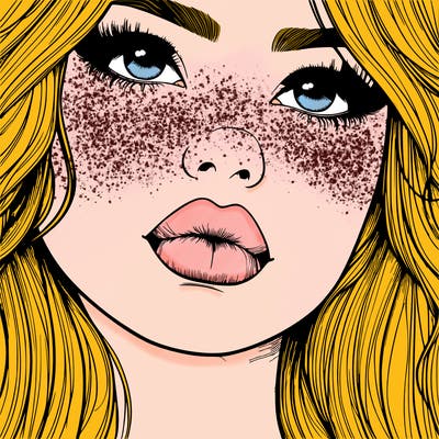 really realistic girl with lips