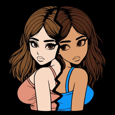 realistic girl split