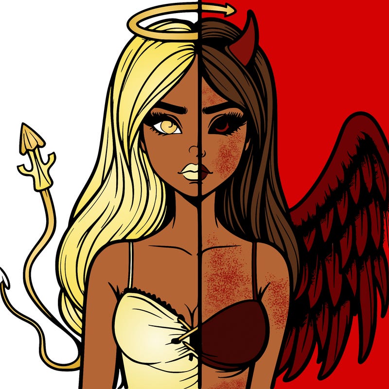 devil vs angel realistic girl