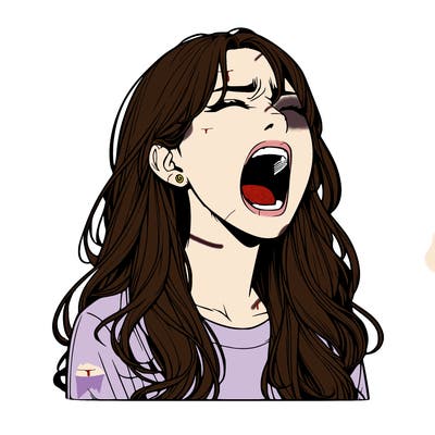 screaming realistic, girl