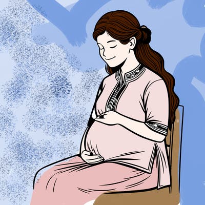 realistic pregnant woman