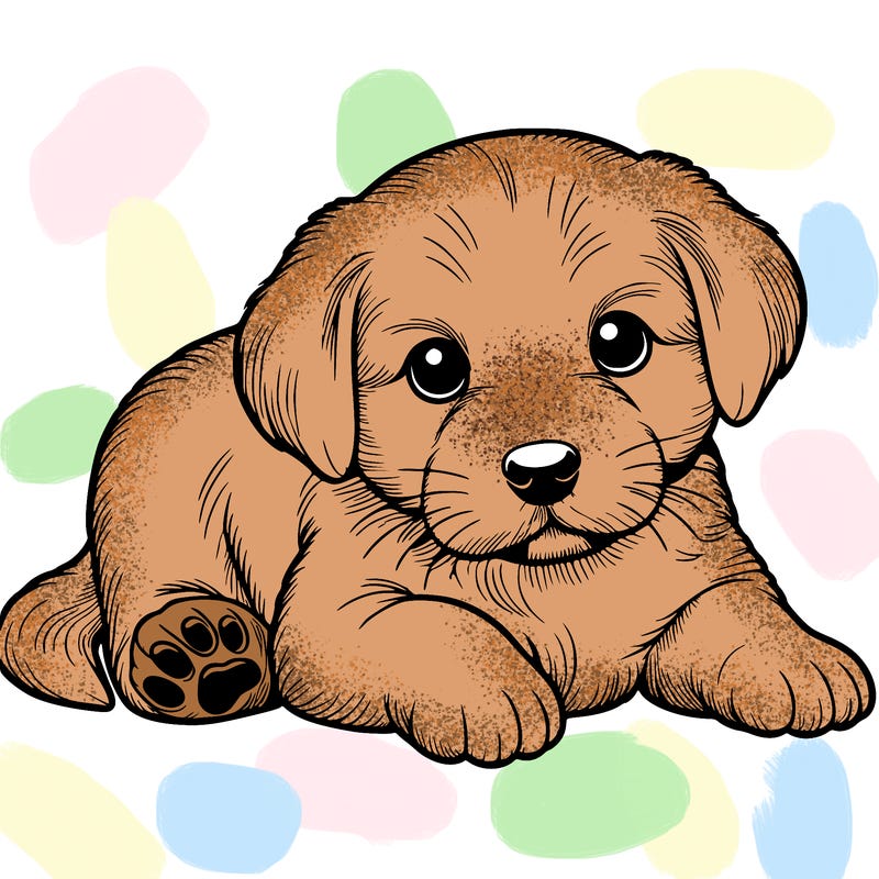 a cute realistic puppy