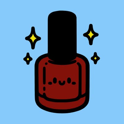 a nail polish bottle with sparkles 💅