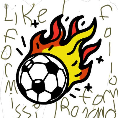 soccer ball with fire
