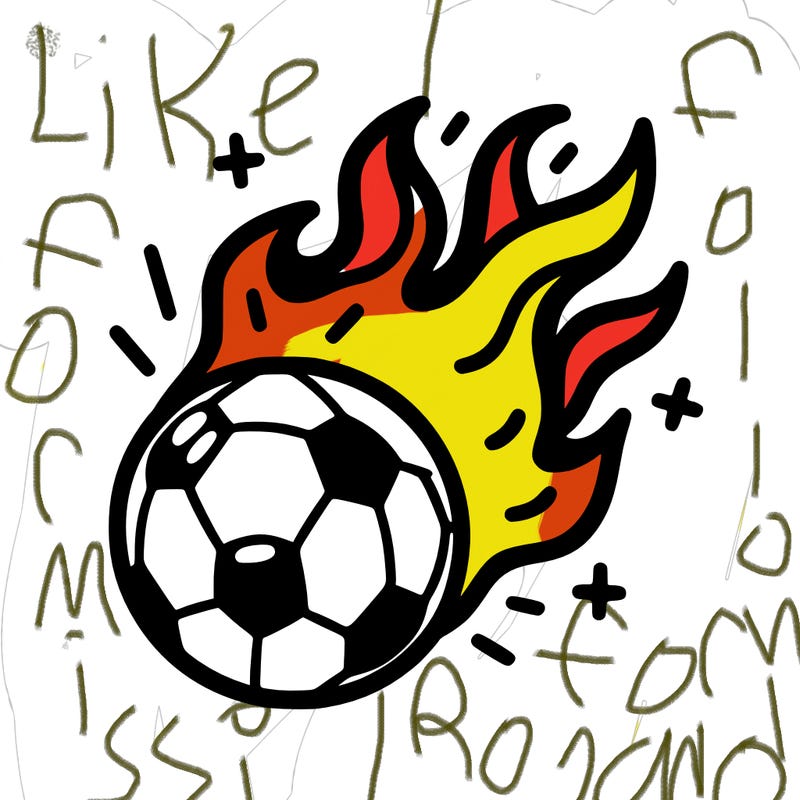soccer ball with fire